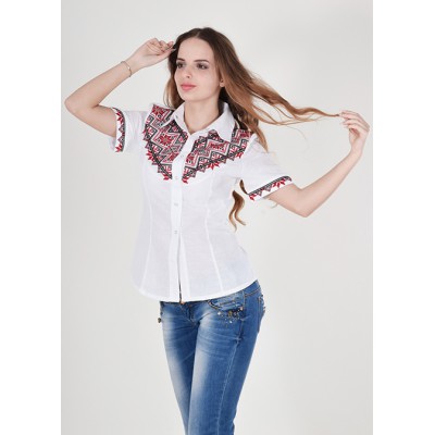 Embroidered blouse "Galychanka" white/red